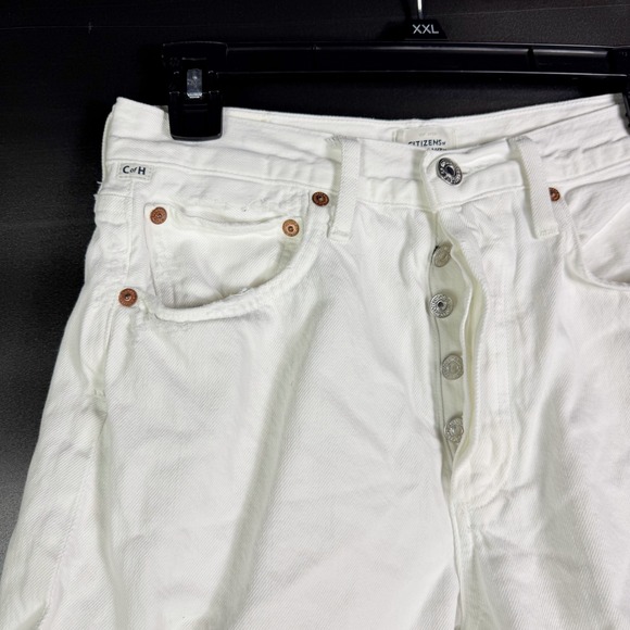 Citizens of Humanity Marlow Vintage Shorts White Denim Button Fly Women's Sz 26 - Picture 5 of 12